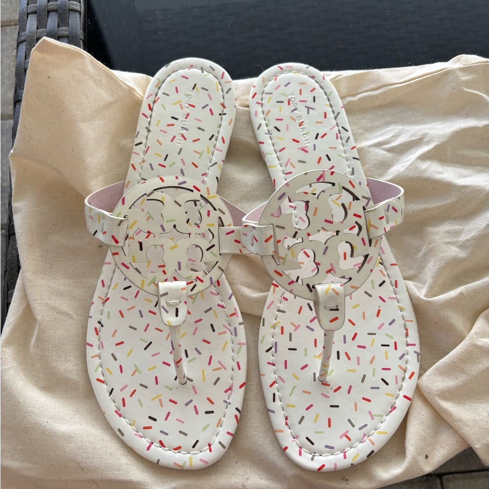 Limited edition “rainbow sprinkle” Tory Burch Millers